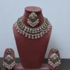 Chandrika Pink & White Necklace with White Stones