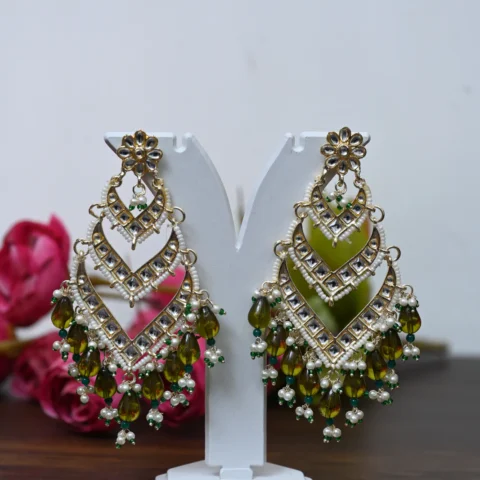 Shyamla Green Pearl Danglers