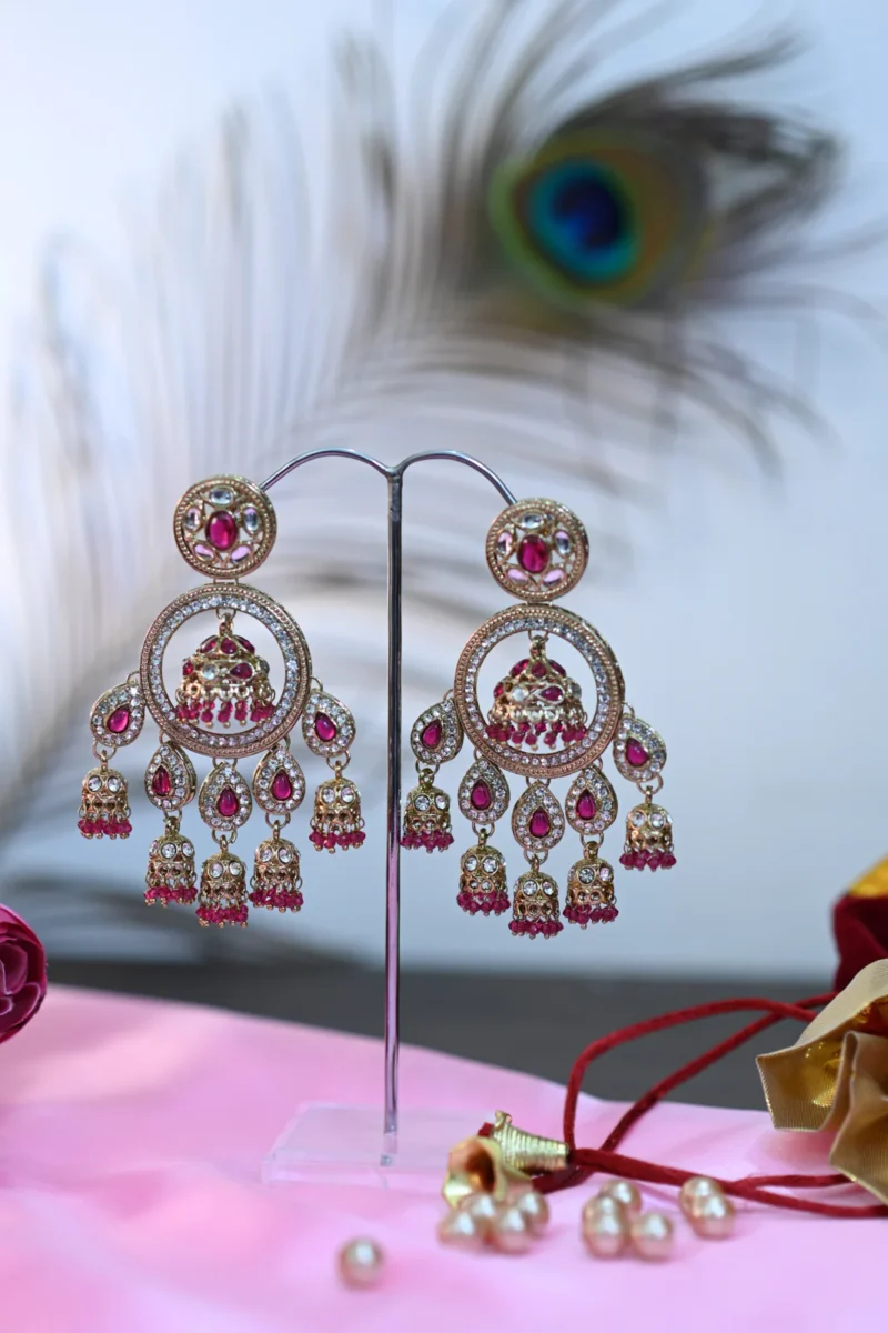 Ratan-e-Ruby Zirconnia Jhumkis - Image 2