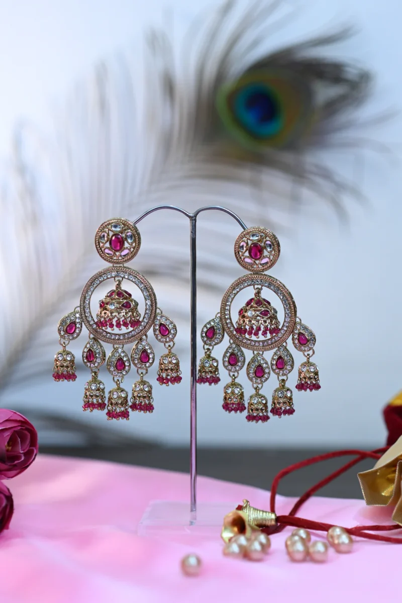 Ratan-e-Ruby Zirconnia Jhumkis - Image 3