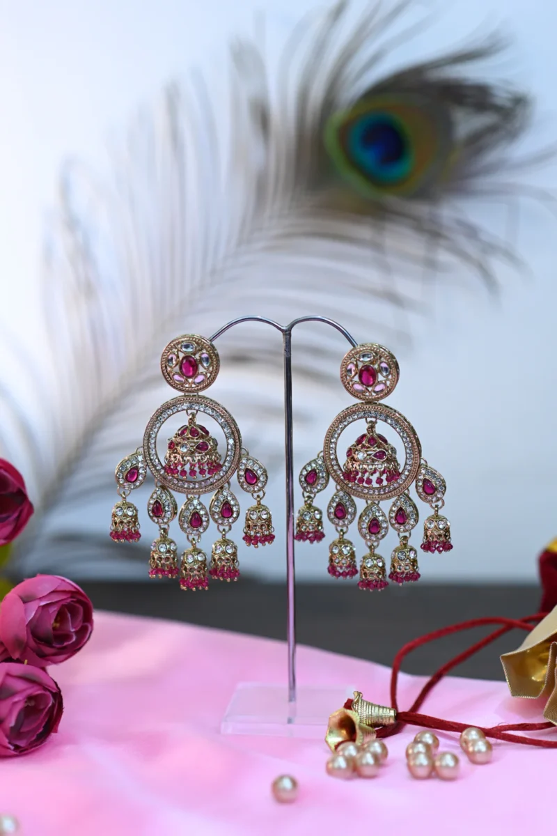 Ratan-e-Ruby Zirconnia Jhumkis - Image 4