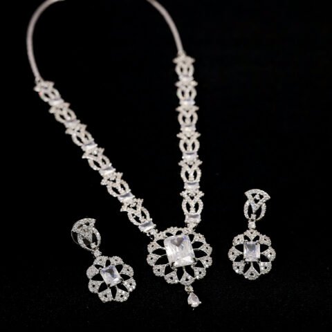 Shahi White Zirconia Necklace