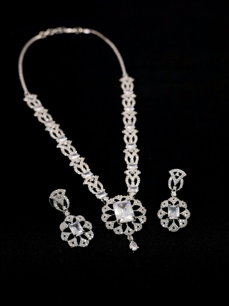Shahi White Zirconia Necklace