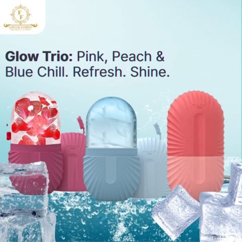 Face Ice Roller for Skin For Men And Women – Pink, Peach And Blue| Pack of 3 Facial Ice Massager for Cooling, Tightening, and Relaxing Skin