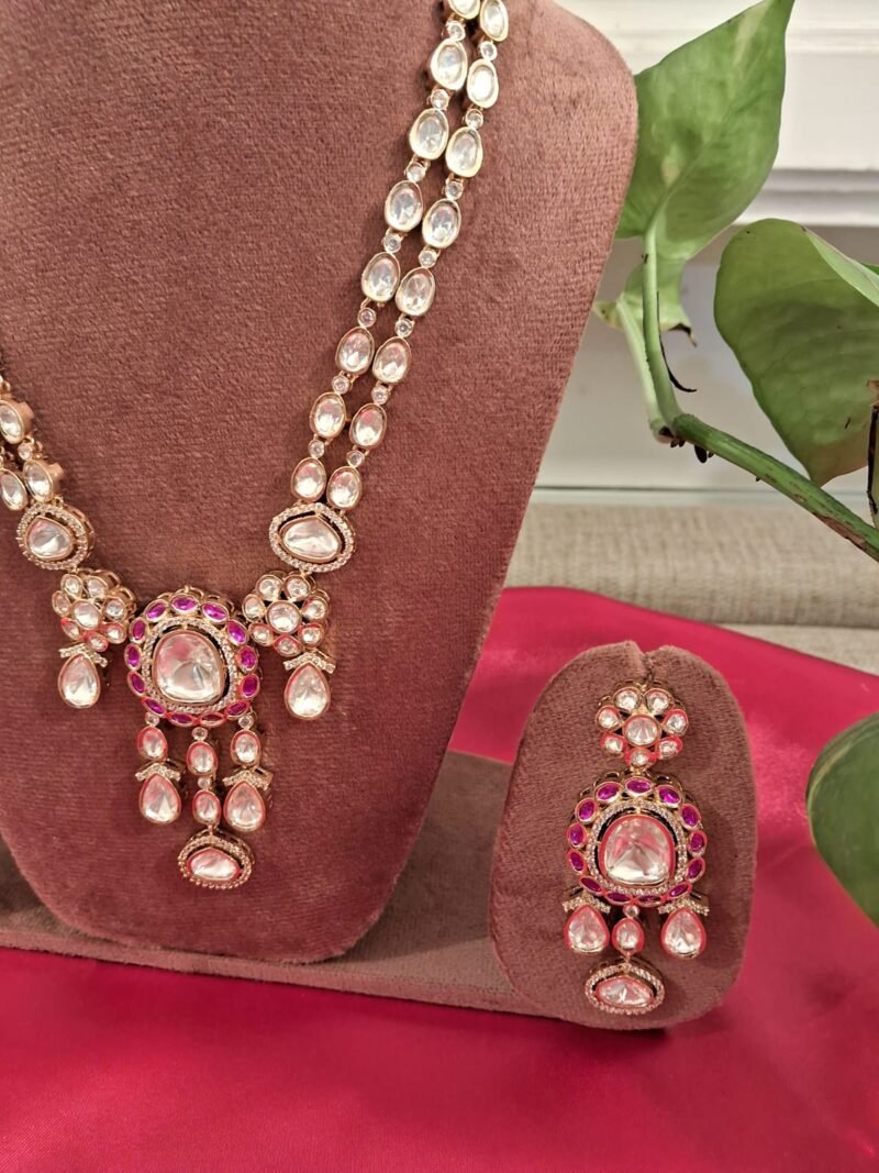 Rajwada Polki Kundan Necklace - Image 3