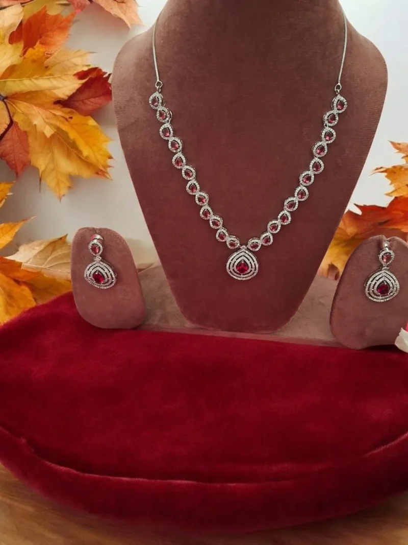 Manikya Ruby Zirconia Necklace