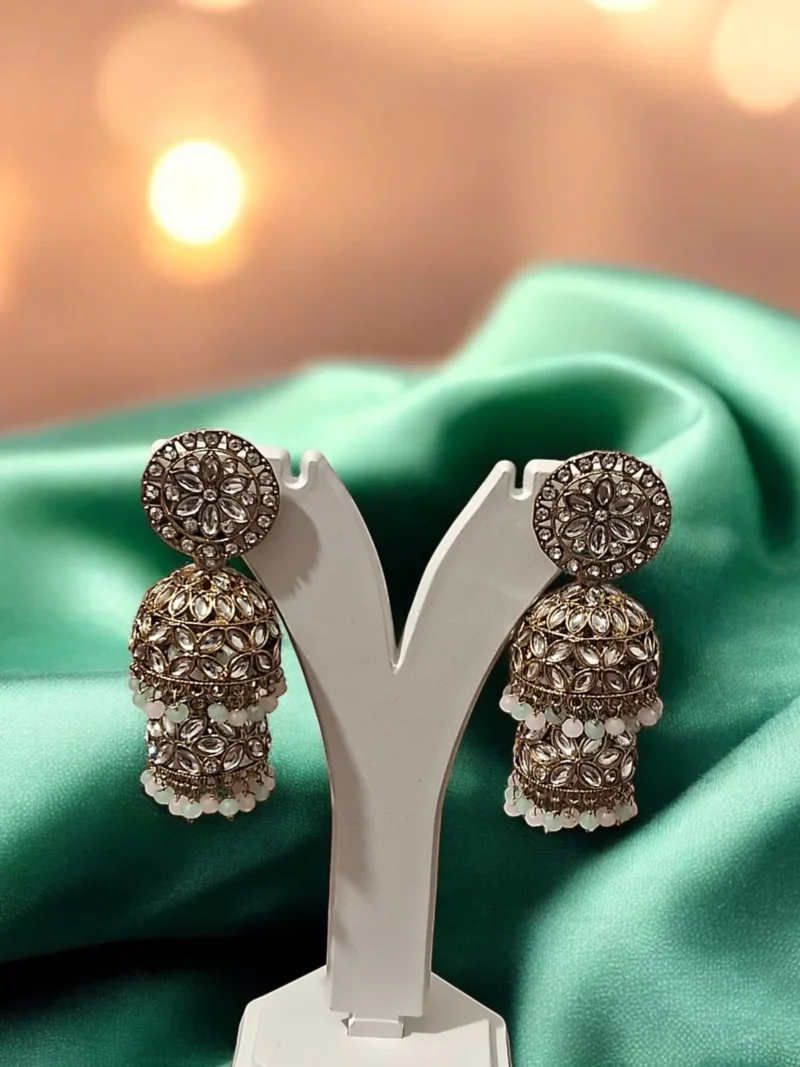 Meher zirconnia Kundan jhumkis