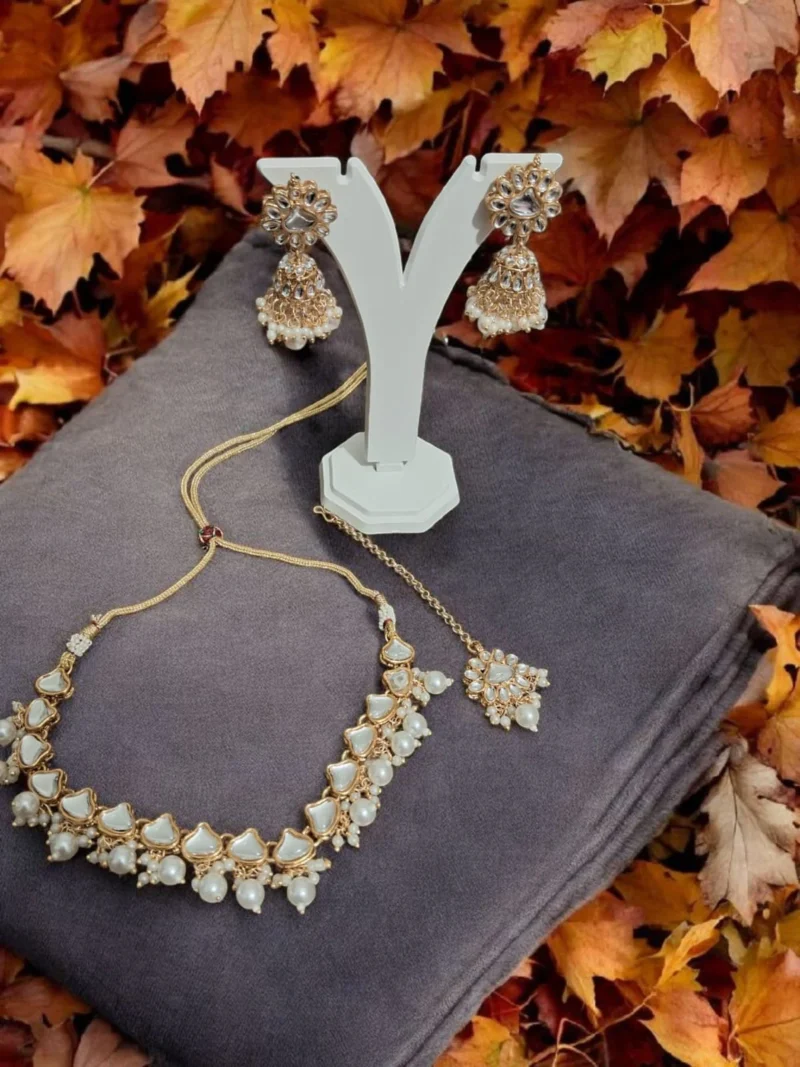 Kanika Pearl Gold Kundan Necklace Set