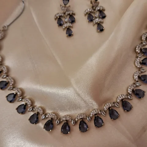 Amritsari Purple Zirconia Necklace