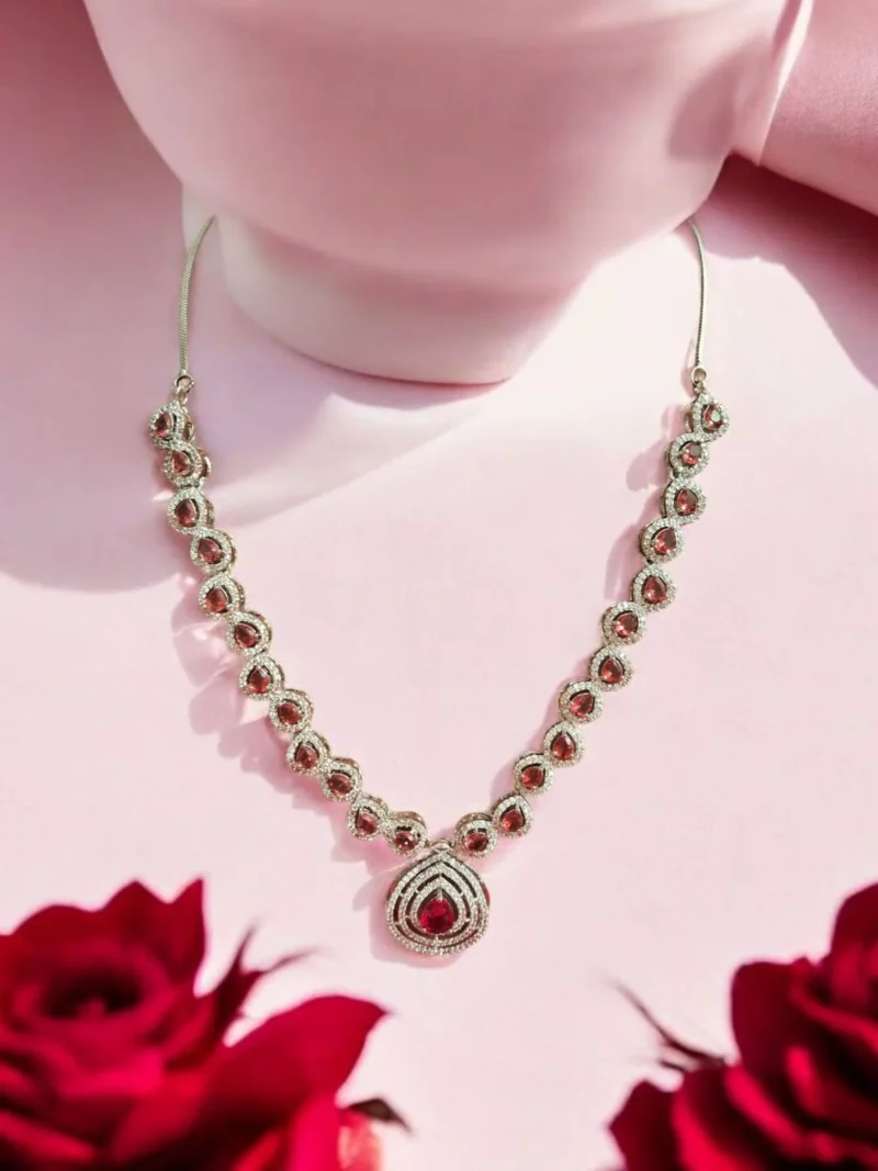 Manikya Ruby Zirconia Necklace - Image 2