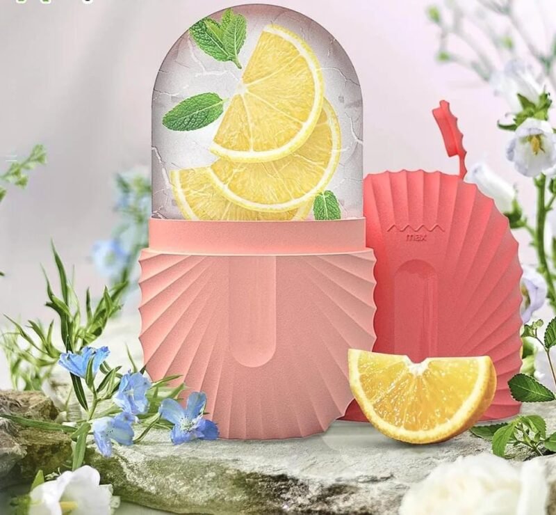 Fabulik Fashion 2 Face Ice Roller Set For Men And Women. Reusable Silicone Ice Molds for Pore Tightening, Skin Soothing & Glow Boost (Peach & Pink) - Image 5