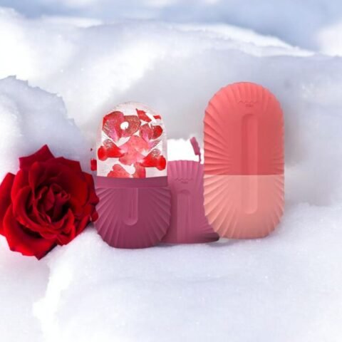 Fabulik Fashion 2 Face Ice Roller Set For Men And Women. Reusable Silicone Ice Molds for Pore Tightening, Skin Soothing & Glow Boost (Peach & Pink)