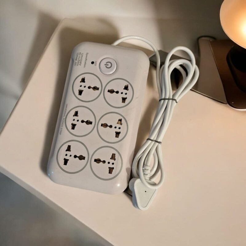 Premium 6+1 Extension Board with LED Indicator & On/Off Switch | Short Circuit Protection – 10 Amp, 240V AC | Universal Compatibility| 2.5 m Wire