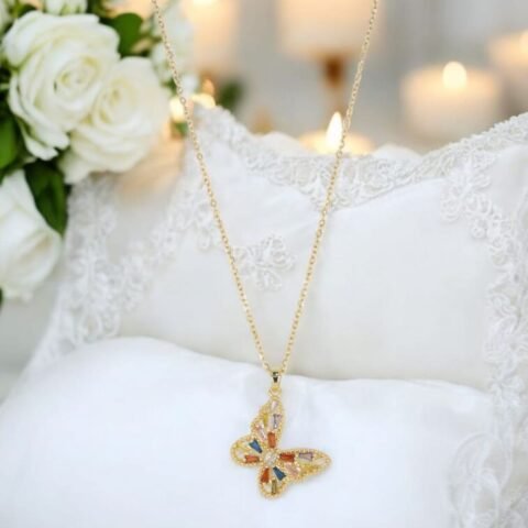 Enchanted Multicolored Butterfly Pendant