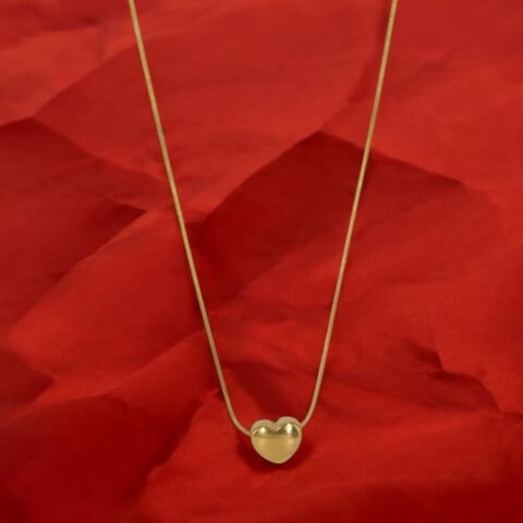 Golden Heart Snake Pendant
