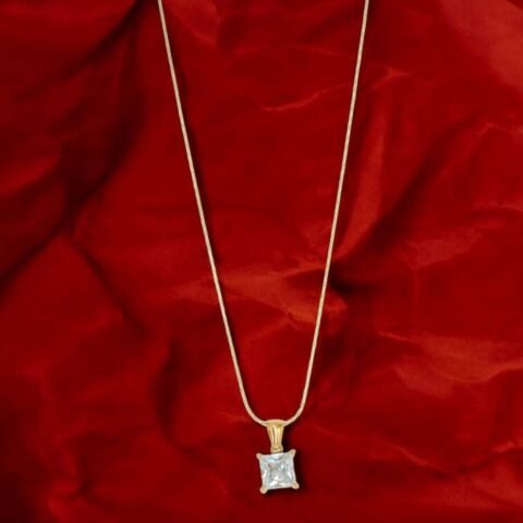Solitaire Square Pendant
