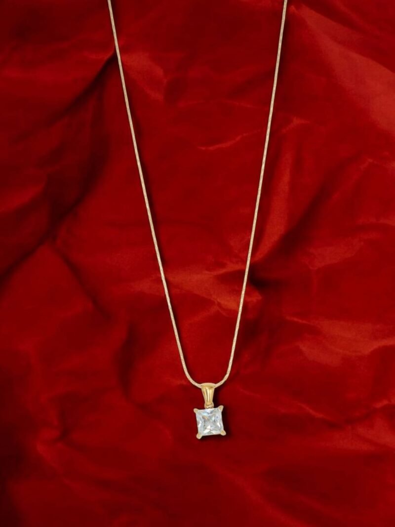 Solitaire Square Pendant