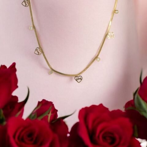Love Letter Chain – Hearts & Crystal Highlights