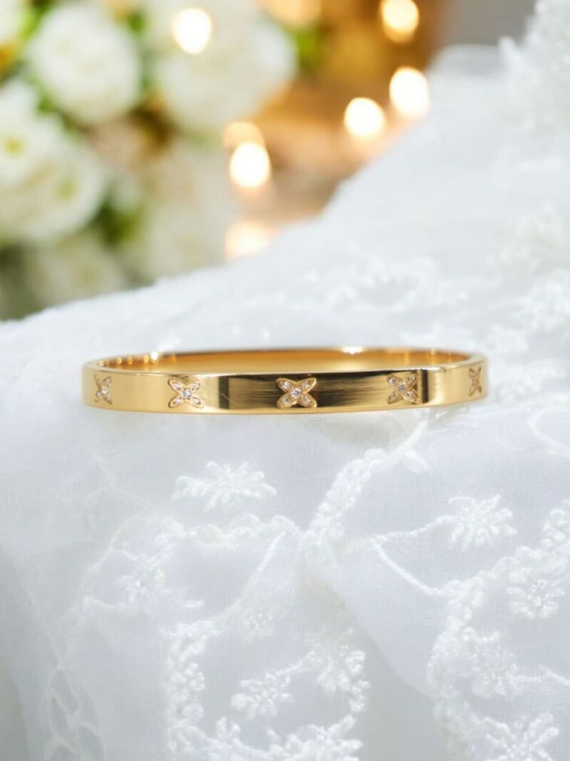Golden Flutters Bracelet – Crystal Butterfly Band Design