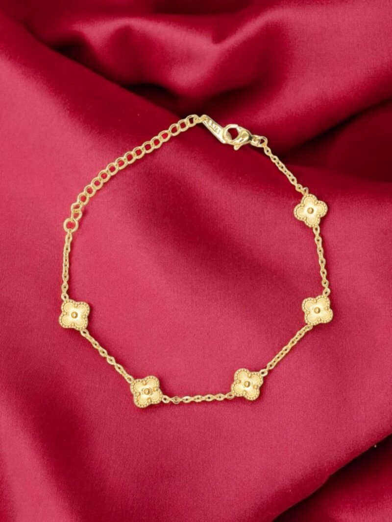 Petite Bloom Chain Bracelet – Classic Gold Charm - Image 2