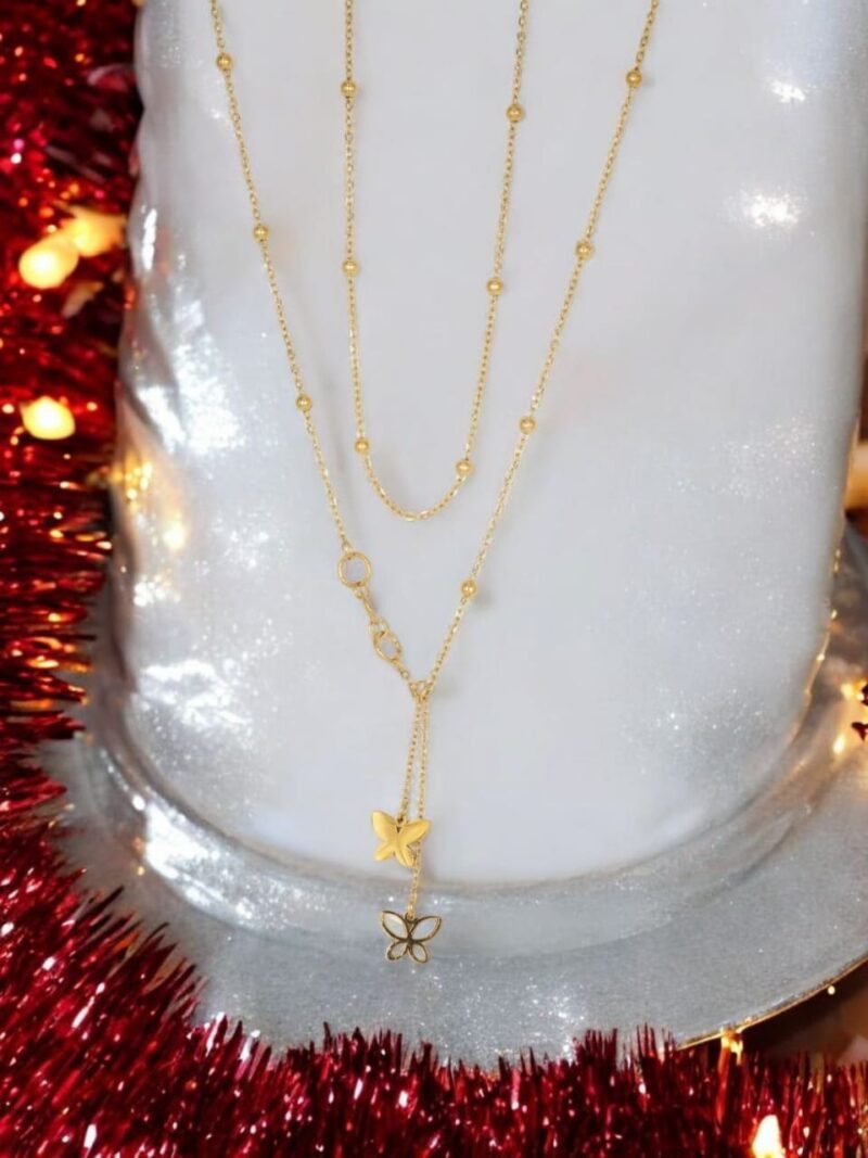 Butterfly Duo Chain – Layered Drop Style - Image 2