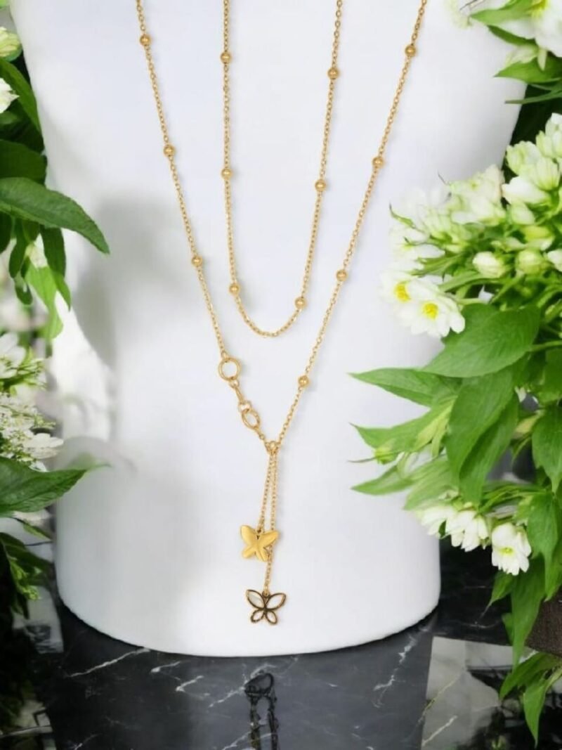 Butterfly Duo Chain – Layered Drop Style