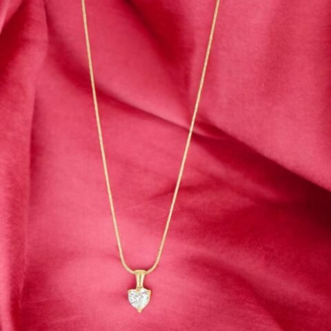 Sparkling Heart Solitaire Pendant