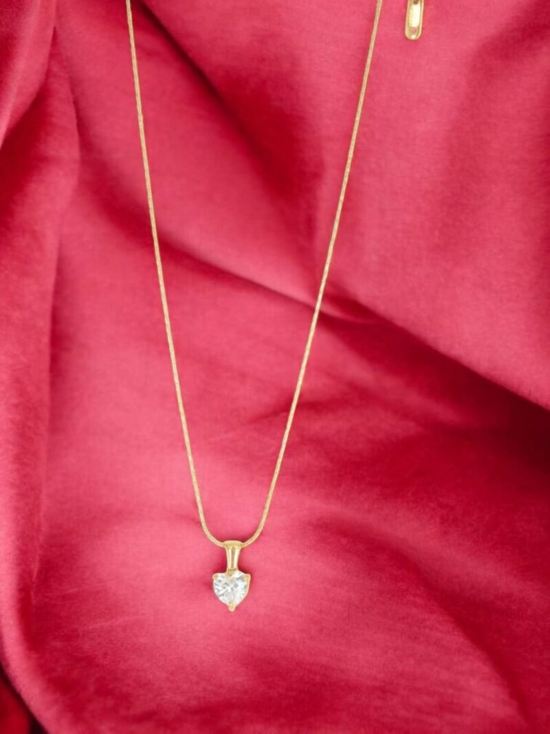 Sparkling Heart Solitaire Pendant