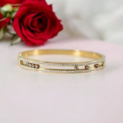 Starlight Path Dual Crystal Bands with Floating Sparkle