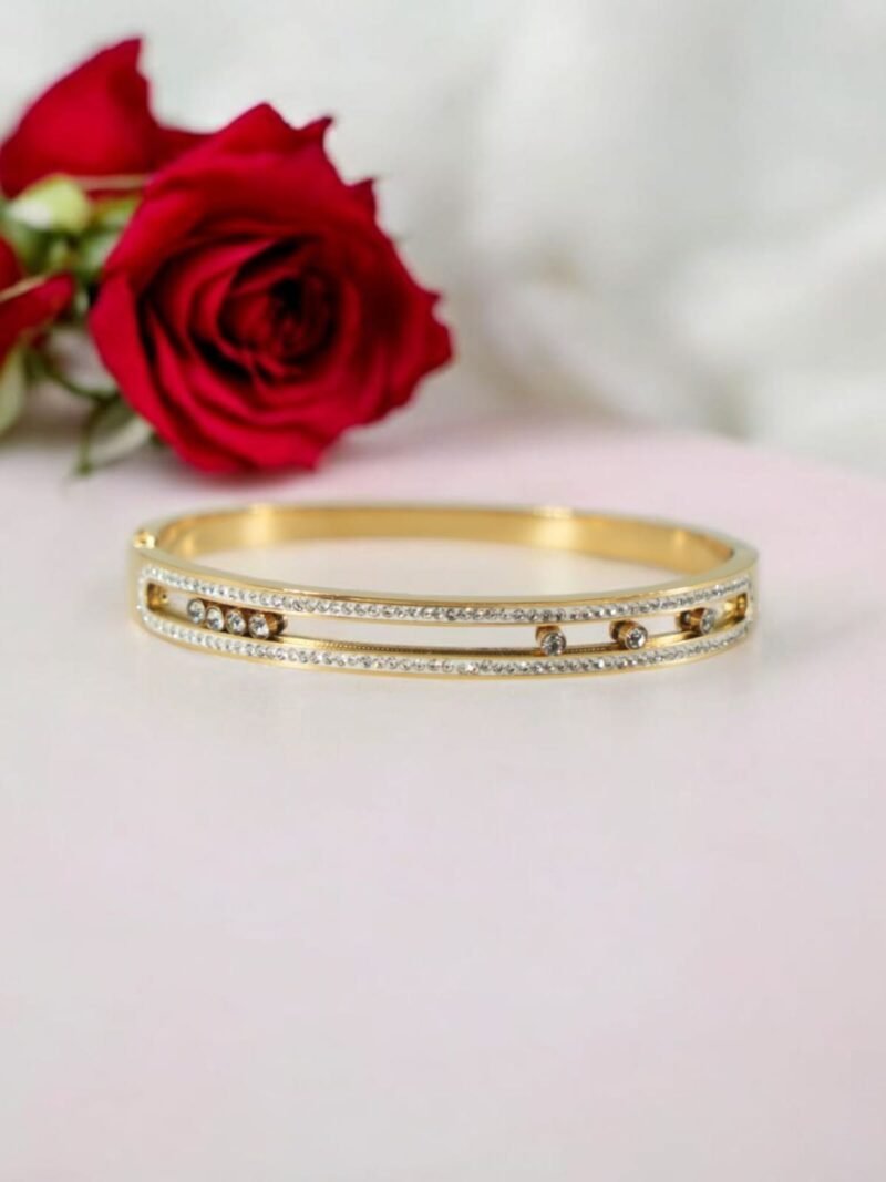 Starlight Path Dual Crystal Bands with Floating Sparkle
