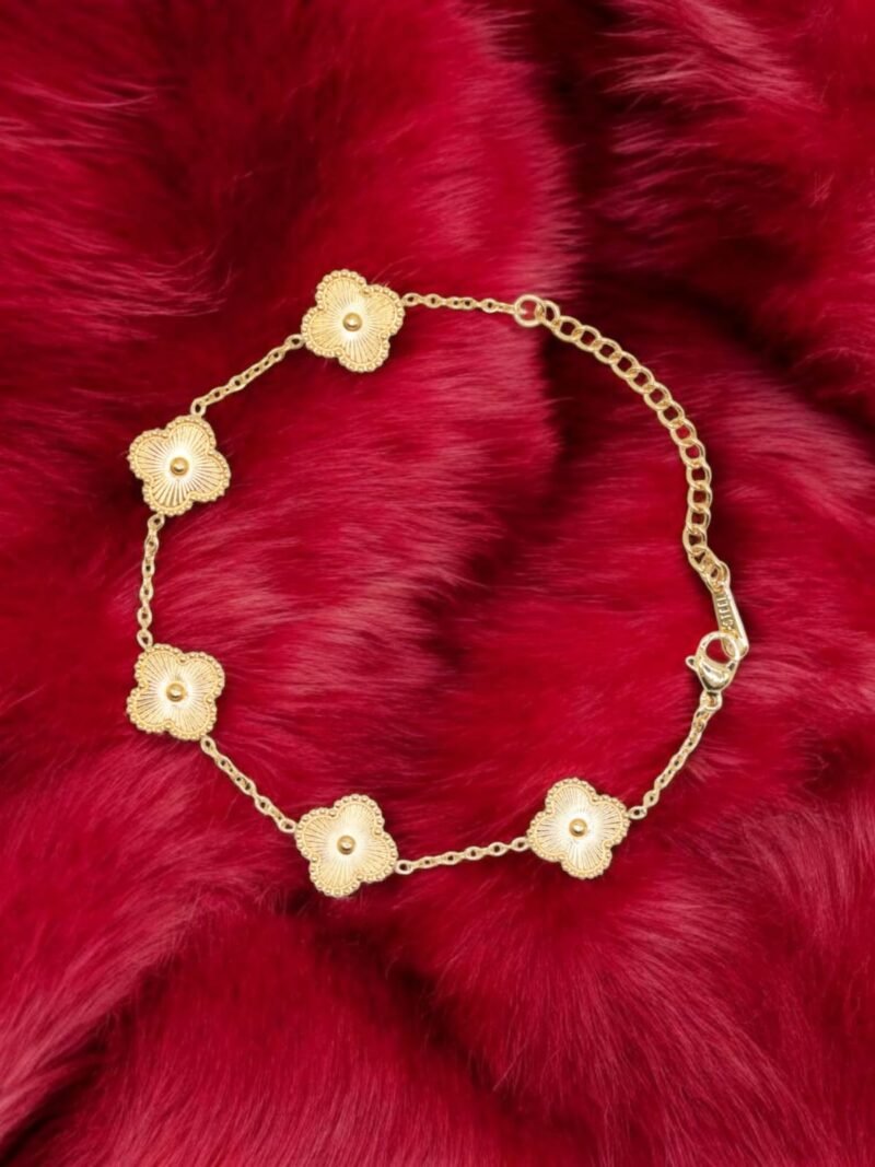 Golden Clover Petal Charm Bracelet - Image 2