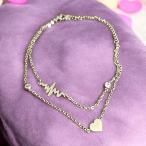 Heartbeat Layered Chain Bracelet