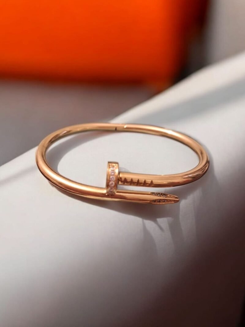 Nail It Bracelet – Anti-Tarnish Gold with Crystal Accents - Image 2
