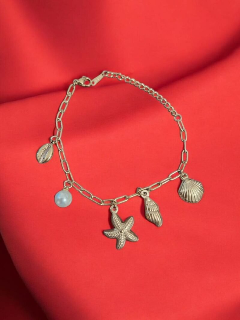 Sea Charm Gold Bracelet – Starfish, Shell & Pearl - Image 3
