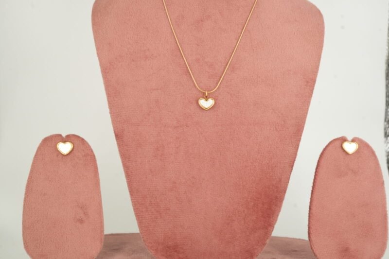 Heart of Pearl Set – Pendant & Stud Earrings - Image 2