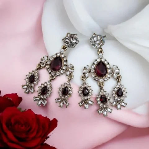 Avantika Kundan Earrings Ruby one