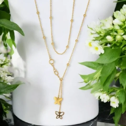 Butterfly Duo Chain – Layered Drop Style one