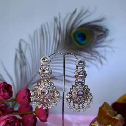 Chandra Rekha pearl Kundan Danglers