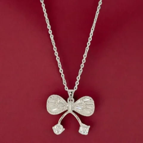Crystal Bow Charm Pendant