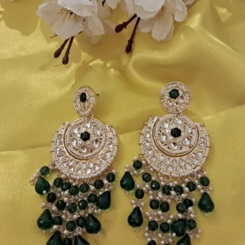 Hariyali Chandbalis - Artificial Ear Rings