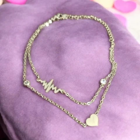 Heartbeat Layered Chain Bracelet