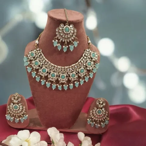 Neel Mahal Blue Kundan Necklace