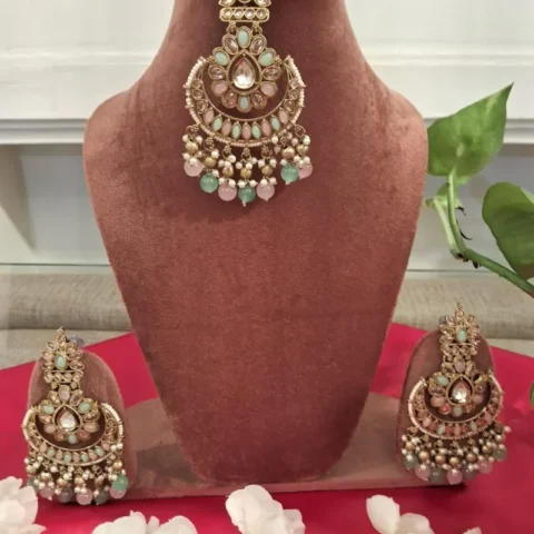 Rang-e-Ruhaani Chandbalis with Tikka - Artificial Ear RIngs