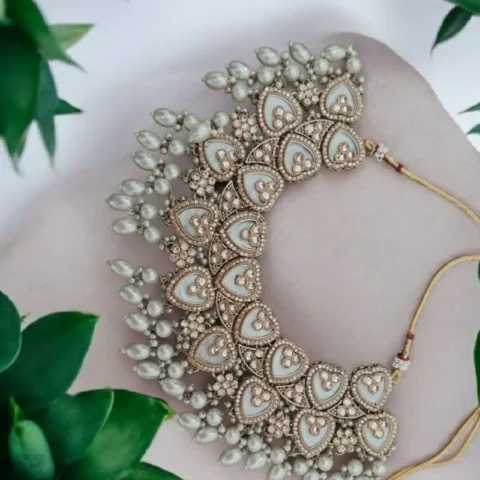 Sitara Mother of White Pearls Semi-Bridal Set