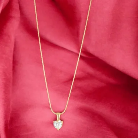 Sparkling Heart Solitaire Pendant