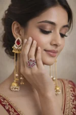 Red Kashmiri Onion Bloom Ring for Women (Copy)