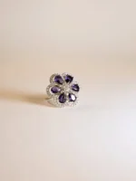 Amritsari Amethyst Bloom – Purple Crystal Floral Elegance Ring - Image 3