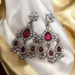 Hot Pink Avantika Kundan Chandbali Earrings