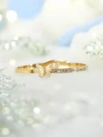 Butterfly Whisper – Golden Crystal Charm Bracelet