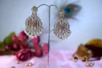 Gulnaar Radiance – Silver Multicolor Kundan Drop Earrings